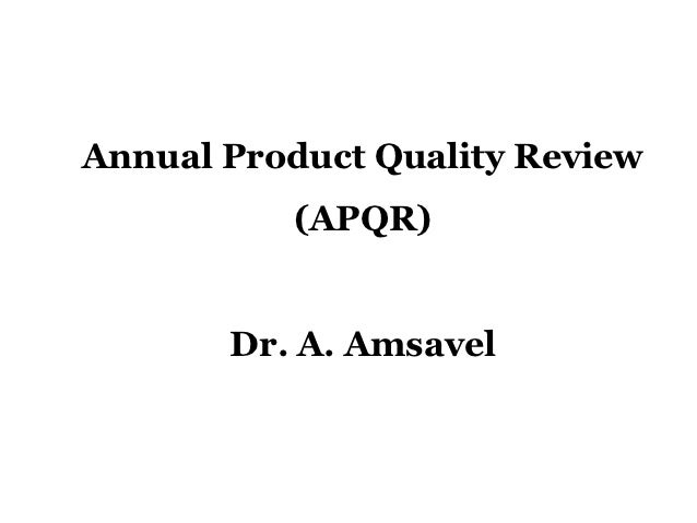 annual product quality review ppt
